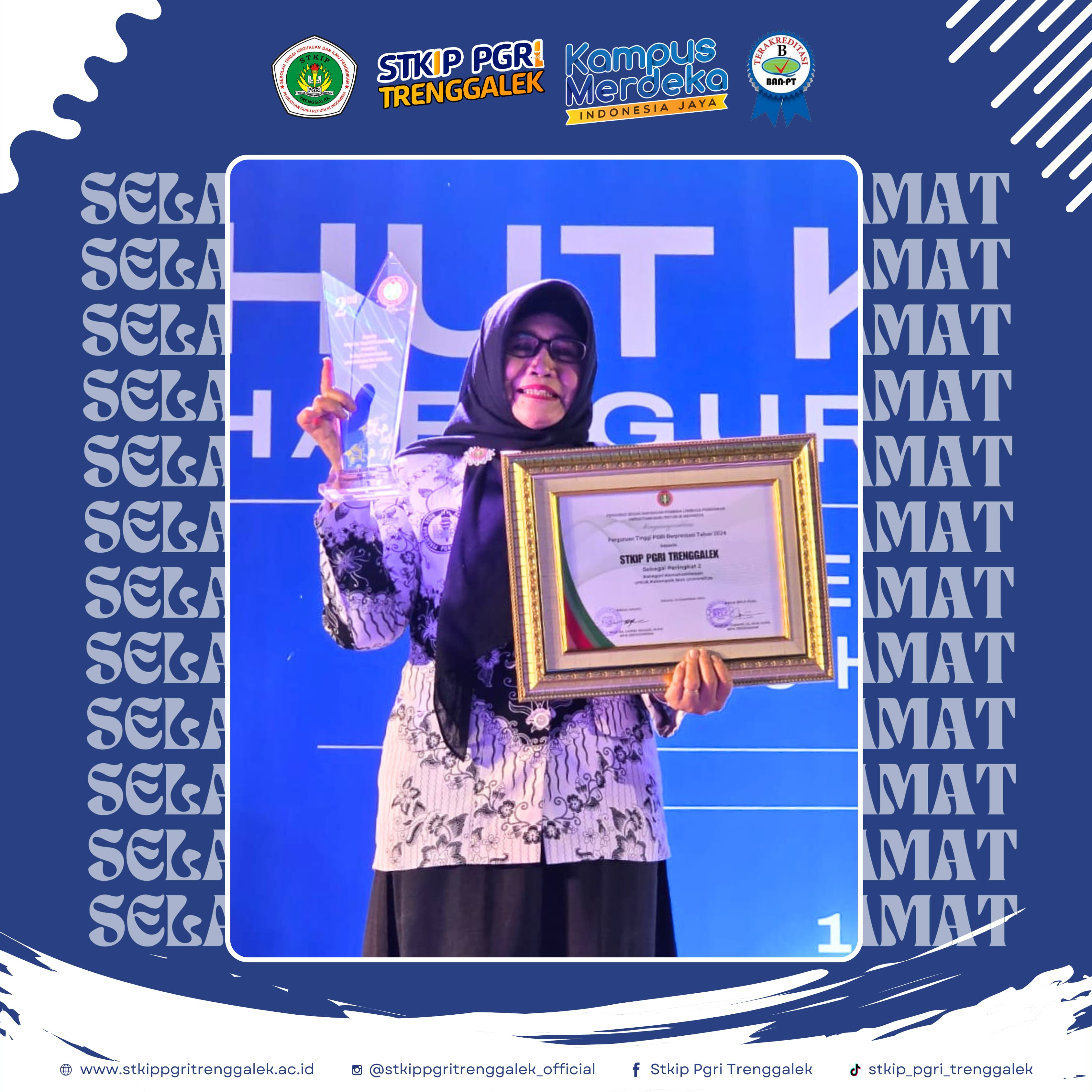  STKIP PGRI Trenggalek Sabet Penghargaan Bergengsi Tingkat Perguruan Tinggi PGRI Tahun 2024
