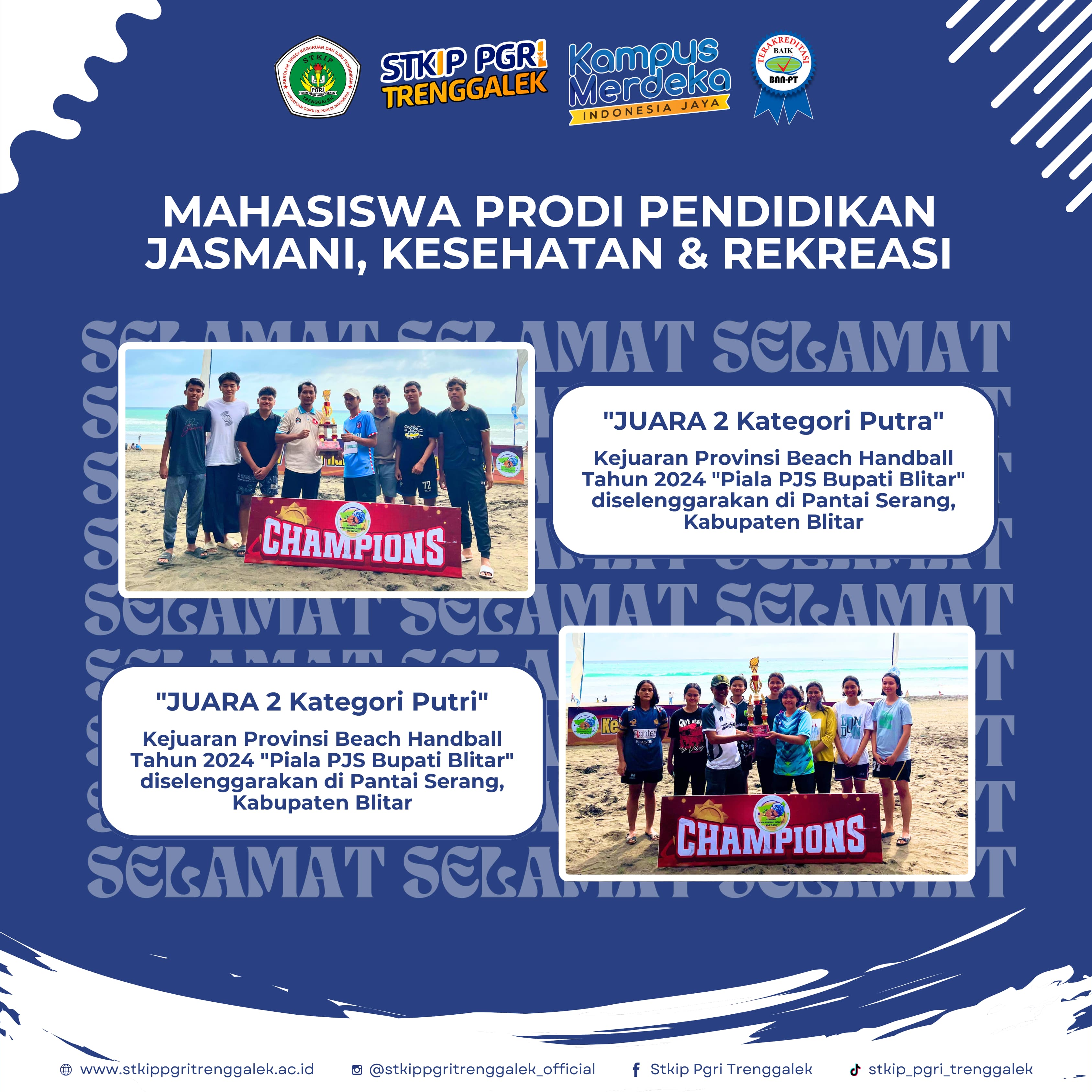 Mahasiswa Kampus Pudaya Bersinar dalam Ajang Handball Piala PJS Bupati Blitar Tahun 2024